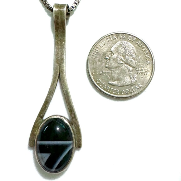 Signed - Gary Rex Erickson, Modernist Onyx Lavender Stone Sterling Necklace - Picture 1 of 6